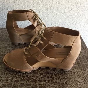 Sorel Joanie Lace Up Sandals Wedges 12